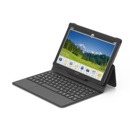 Tablet keyboard with book-style case